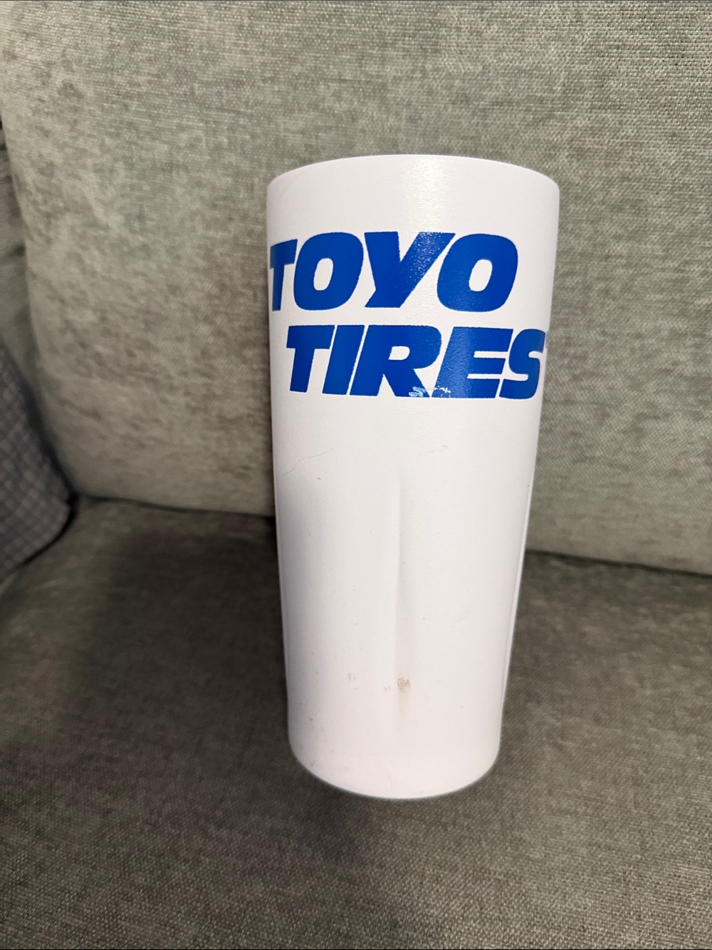 TOYO TIRES White Promo Tumbler with Blue Logo